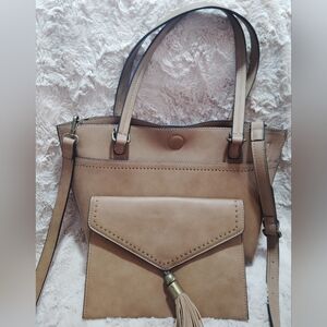 EUC!! Simply Noelle Tan Crossbody W/ Slide Out Clutch Bag Set